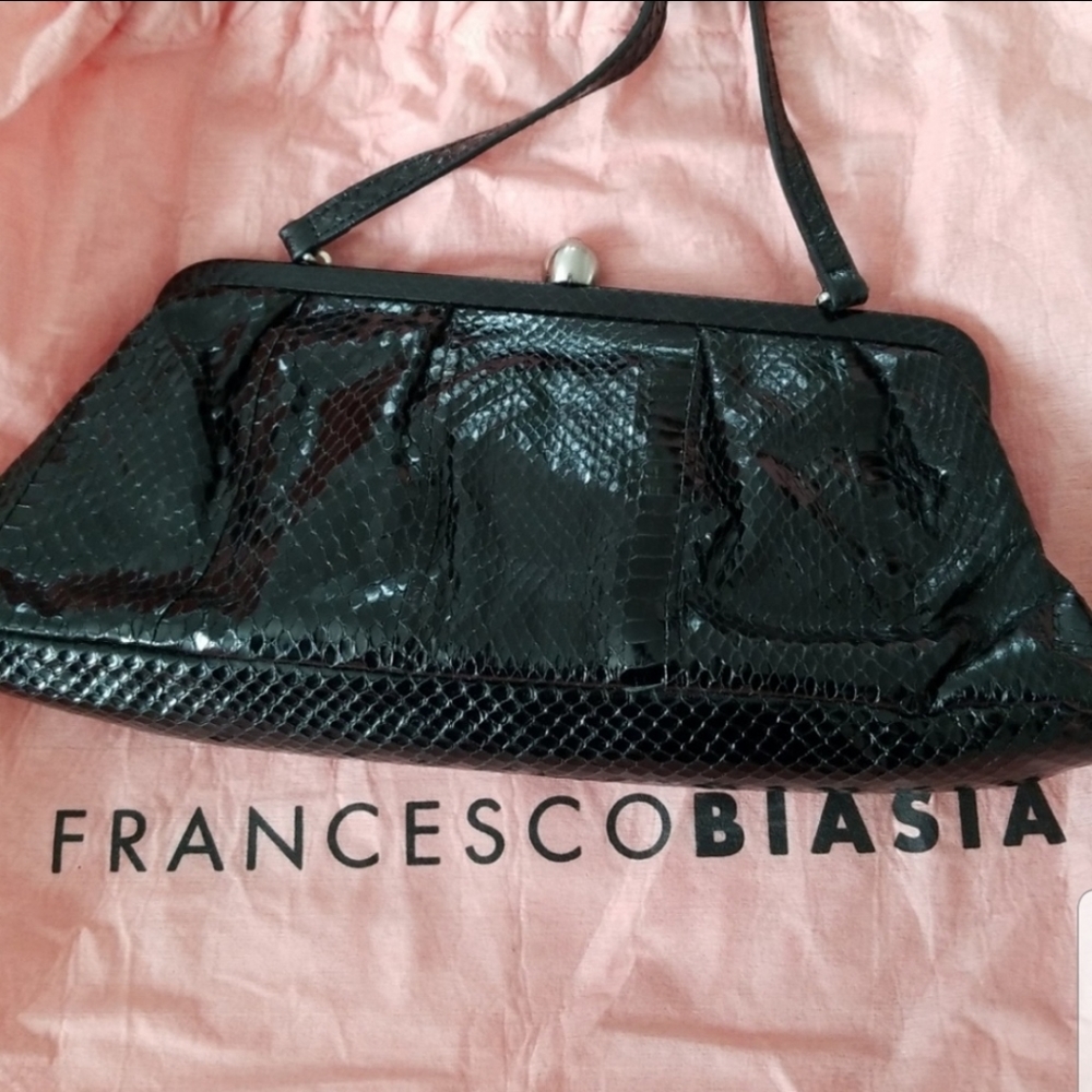 Francesco Biasia Black Leather Bag - Picture 5 of 6